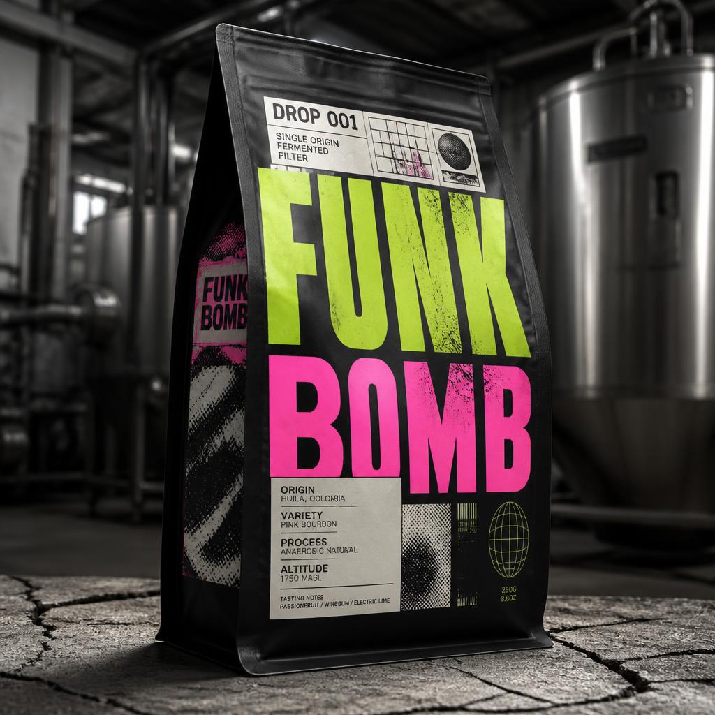 NO O2 DROP 001 Funk Bomb coffee bag